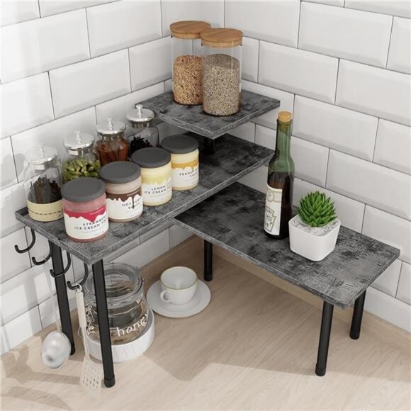 Kitchen Countertop Organizer, 3 Tier Corner Shelf Bathroom Counter - Picture 1 of 7